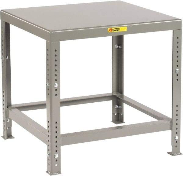 Little Giant - 60 Wide x 30" Deep x 30" High, 7 Gauge Steel Heavy-Duty Machine Table - Adjustable Height Legs, Gray - Benchmark Tooling