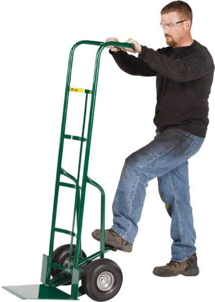 Little Giant - 600 Lb Capacity 60" OAH Hand Truck - Continuous Handle, Steel, Flat-Free Microcellular Foam Wheels - Benchmark Tooling