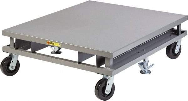 Little Giant - 3,600 Lb Capacity Steel Pallet Dolly with Fork Pockets - 48" Long x 42" Wide x 14-1/4" High, 6" Phenolic Wheels - Benchmark Tooling