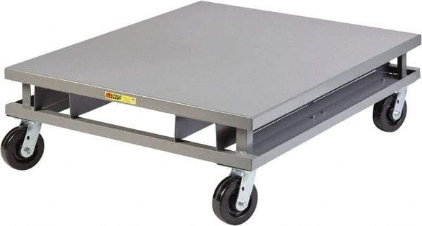 Little Giant - 3,600 Lb Capacity Steel Pallet Dolly with Fork Pockets - 48" Long x 40" Wide x 14-1/4" High, 6" Phenolic Wheels - Benchmark Tooling