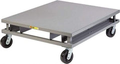 Little Giant - 3,600 Lb Capacity Steel Pallet Dolly with Fork Pockets - 48" Long x 42" Wide x 14-1/4" High, 6" Phenolic Wheels - Benchmark Tooling