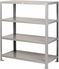 Little Giant - 4 Shelf Starter Heavy-Duty Open Steel Shelving - 8,000 Lb Capacity, 60" Wide x 72" High x 30" Deep, Gray - Benchmark Tooling