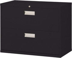 Sandusky Atlantic - 36" Wide x 28-3/8" High x 19-1/4" Deep, 2 Drawer Lateral File with Lock - Steel, Black - Benchmark Tooling