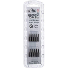 Wiha - 1/4" Drive T8 Tamperproof Torx Screwdriver Bit - 1" OAL, Tamper Resistant Bit - Benchmark Tooling