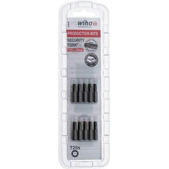 Wiha - 1/4" Drive T25 Tamperproof Torx Screwdriver Bit - 1" OAL, Tamper Resistant Bit - Benchmark Tooling