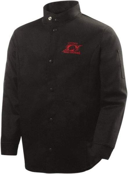 Steiner - Size XL Flame Resistant/Retardant Jacket - Black, Cotton, Snaps Closure - Benchmark Tooling