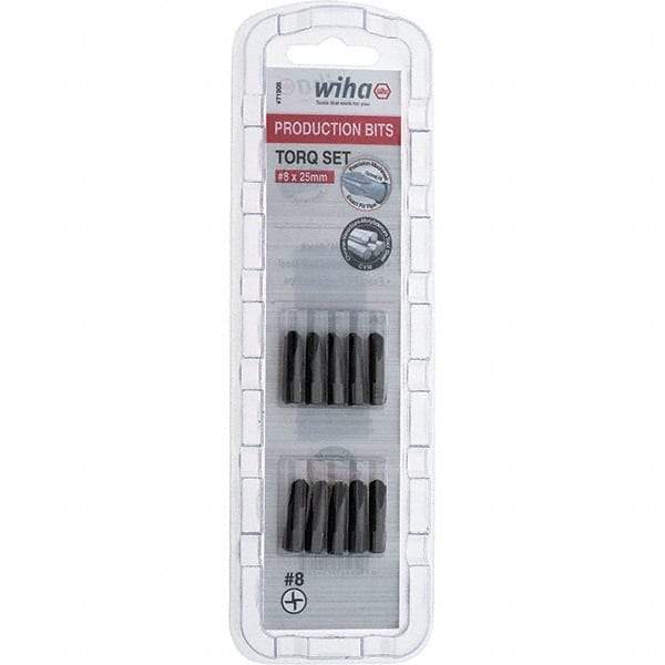 Wiha - 1/4" Drive, #8 Torq-Set Screwdriver Bit - 1" OAL - Benchmark Tooling