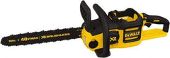 DeWALT - 40 Volt, 50 Ft/sec, Battery Powered Chainsaw - 16" Guide Bar Length, 7,500 RPM, 3/8" Chain Pitch - Benchmark Tooling