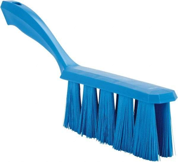 Vikan - 3.9" Bristle Length, Polyester Cleaning & Finishing Brush - 3" Long x 6-1/2" Wide Head, 13" OAL, Easy Grip Handle, Blue, Polypropylene Block - Benchmark Tooling