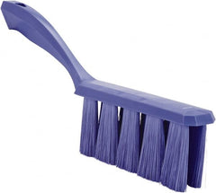 Vikan - 3.9" Bristle Length, Polyester Cleaning & Finishing Brush - 3" Long x 1-1/2" Wide Head, 13" OAL, Easy Grip Handle, Purple, Polypropylene Block - Benchmark Tooling