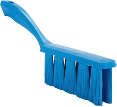 Vikan - 3.9" Bristle Length, Polyester Cleaning & Finishing Brush - 3" Long x 1-1/2" Wide Head, 13" OAL, Easy Grip Handle, Blue, Polypropylene Block - Benchmark Tooling