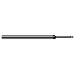 Variable Helix End Mills for Exotic Alloys - 0.600mm Cutter Diameter × 0.100mm Radius × 0.900mm Length of Cut × 4.800mm Reach Carbide Corner Radius End Mill for Exotic Alloys, 3 Flutes, AlTiN Nano Coated - Exact Industrial Supply