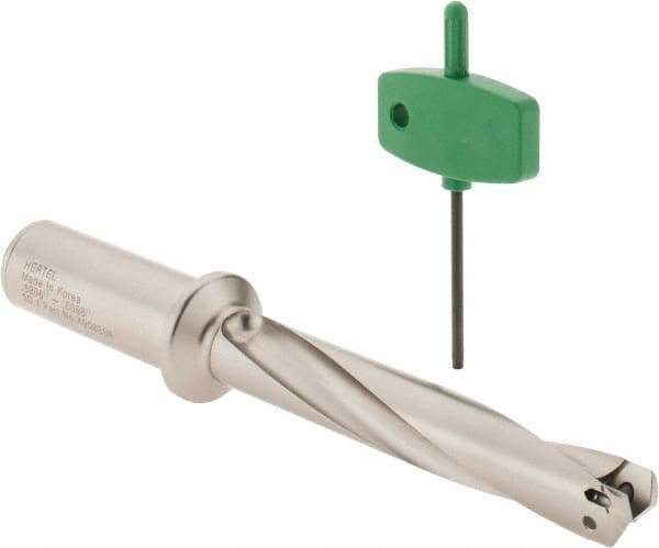 Hertel - 27.5 to 27.99mm Diam, 5xD, 137.5mm Max Depth, 1-1/4" Shank Diam, 159.6mm Flute, Replaceable Tip Drill - HMD-MBF Toolholder, Series HMD - Benchmark Tooling