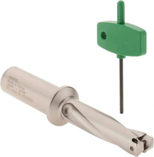 Hertel - 29 to 29.49mm Diam, 3xD, 87mm Max Depth, 1-1/4" Shank Diam, 112mm Flute, Replaceable Tip Drill - HMD-MBI Toolholder, Series HMD - Benchmark Tooling