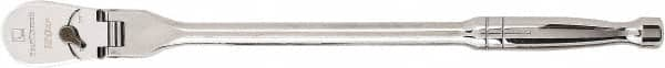 GearWrench - 1/2" Drive Pear Head Ratchet - Full Polish Chrome Finish, 17" OAL, 60 Gear Teeth, Full Polished Handle, Flex Head - Benchmark Tooling