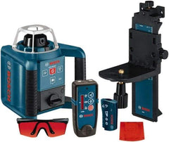 Bosch - 1,000' Measuring Range, 1/8" at 100' Accuracy, Self-Leveling Horizontal & Vertical Rotary Laser - ±5° Self Leveling Range, 1 Beam, 2-D Battery Included - Benchmark Tooling