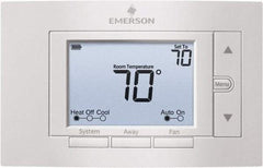 White-Rodgers - 50 to 99°F, 2 Heat, 2 Cool, Digital Nonprogrammable Thermostat - 20 to 30 Volts, 1.77" Inside Depth x 1.77" Inside Height x 5-1/4" Inside Width, Horizontal Mount - Benchmark Tooling