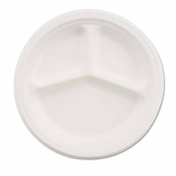 Chinet - Paper Dinnerware, 3-Comp Plate, 9 1/4" Diam, White, 500/Carton - Benchmark Tooling