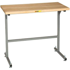 Little Giant - 48 Wide x 24" Deep x 42" High, Butcher Block Butcher Block Top Table - 1-3/4" Butcher Block Top, Fixed Legs With Adjustable Height Glides, Gray - Benchmark Tooling