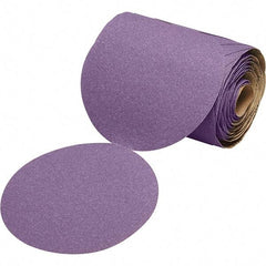 3M - 6" Diam, 220 Grit Ceramic Adhesive PSA Disc - Very Fine Grade, Purple, Film Backing, Flexible, Use with Random Orbital Sanders - Benchmark Tooling