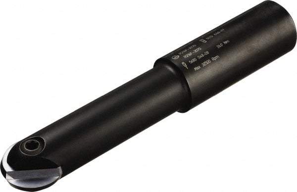 Sandvik Coromant - 3/4" Cut Diam, 0.1102" Max Depth of Cut, 3/4" Shank Diam, 5.5325" OAL, Indexable Ball Nose End Mill - 5.5327" Head Length, Straight Shank, RA216F.. OS Toolholder, RA216F-19.. Insert - Benchmark Tooling
