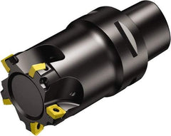 Sandvik Coromant - 6 Inserts, 44mm Cut Diam, 40mm Arbor Diam, 5.5mm Max Depth of Cut, Indexable Square-Shoulder Face Mill - 84mm High, 490R-08T308 Insert Compatibility, Through Coolant, Series CoroMill 490 - Benchmark Tooling