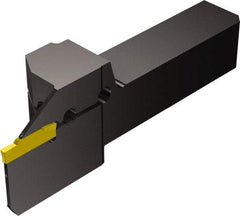Sandvik Coromant - QS-R/LF123..C..F, Internal or External, Left Hand, 25.4mm Max Depth of Cut, Indexable Grooving Tool Holder - N123H2-0400-0004-TF Insert Compatibility, 19.05mm Shank Height, 19.05mm Shank Width, 113.12mm OAL, Through Coolant - Benchmark Tooling