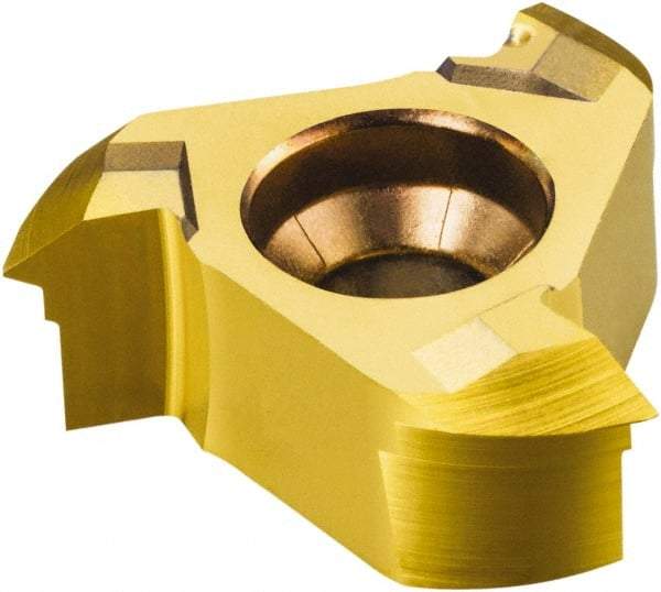 Sandvik Coromant - 3mm Pitch, Internal Thread, Metric 60° Standard, 327..MM-TH 1025 Grade Thread Mill Insert - Carbide, TiAlN+TiN Coating - Benchmark Tooling