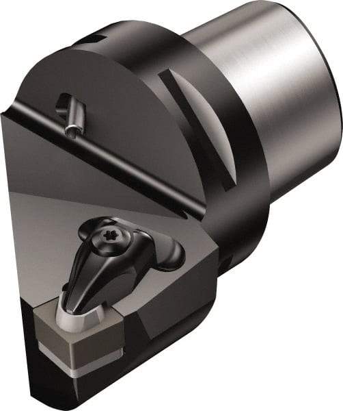 Sandvik Coromant - Left Hand Cut, Size C4, CNGQ 12 07 08 & CNGQ 452 Insert Compatiblity, External Modular Turning & Profiling Cutting Unit Head - 27mm Ctr to Cutting Edge, 50mm Head Length, Through Coolant, Series T-Max P - Benchmark Tooling