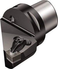 Sandvik Coromant - Left Hand Cut, Size C4, CNGQ 12 07 08 & CNGQ 452 Insert Compatiblity, External Modular Turning & Profiling Cutting Unit Head - 27mm Ctr to Cutting Edge, 50mm Head Length, Through Coolant, Series T-Max P - Benchmark Tooling