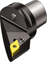 Sandvik Coromant - Left Hand Cut, Size C4, DNMG 11 04 08 & DNMG 332 Insert Compatiblity, External Modular Turning & Profiling Cutting Unit Head - 27mm Ctr to Cutting Edge, 50mm Head Length, Through Coolant, Series T-Max P - Benchmark Tooling