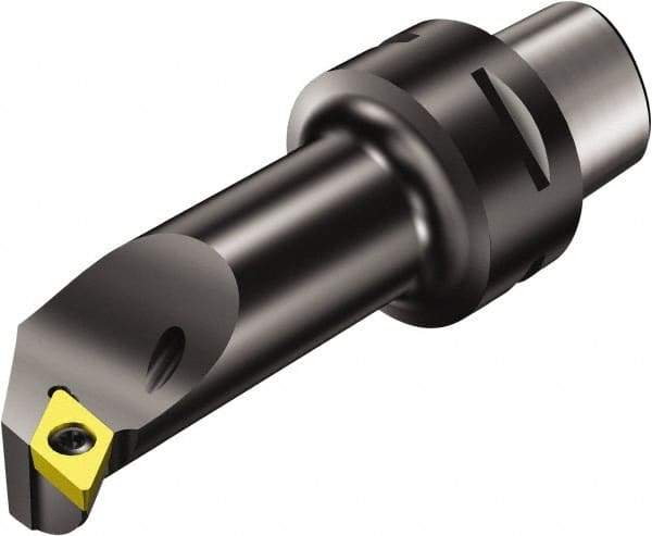 Sandvik Coromant - Right Hand Cut, Size C5, DCMT 3(2.5)2 Insert Compatiblity, Modular Turning & Profiling Cutting Unit Head - 13mm Ctr to Cutting Edge, 80mm Head Length, Through Coolant, Series CoroTurn 107 - Benchmark Tooling