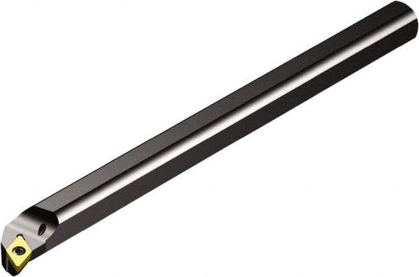 Sandvik Coromant - 16mm Min Bore Diam, 150mm OAL, 12mm Shank Diam, A..SDQCR/L Indexable Boring Bar - DCMT 2(1.5)1, DCMT 07 02 04 Insert, Screw or Clamp Holding Method - Benchmark Tooling