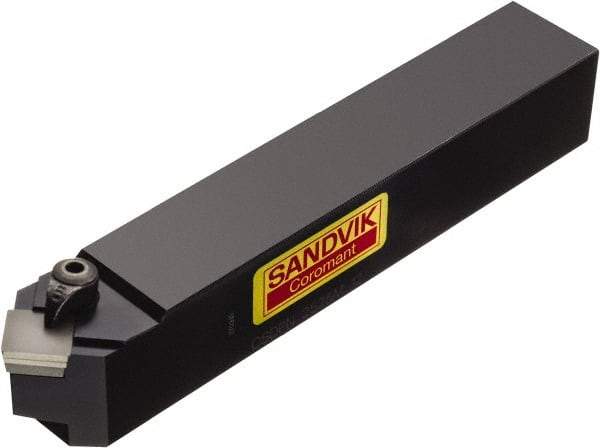 Sandvik Coromant - CSDPN, Neutral Cut, 45° Lead Angle, 25mm Shank Height x 25mm Shank Width, Positive Rake Indexable Turning Toolholder - 150mm OAL, SPUN 12 03 08, SPU 422 Insert Compatibility, Series T-Max S - Benchmark Tooling