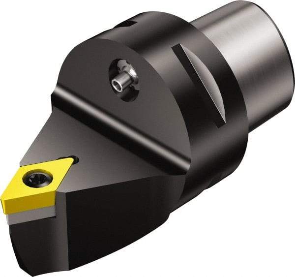 Sandvik Coromant - Neutral Cut, Size C4, DCMT 3(2.5)2 Insert Compatiblity, Modular Turning & Profiling Cutting Unit Head - 0.5mm Ctr to Cutting Edge, 50mm Head Length, Through Coolant, Series CoroTurn 107 - Benchmark Tooling