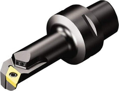 Sandvik Coromant - Left Hand Cut, Size C5, DCMT 11 T3 08 & DCMT 3(2.5)2 Insert Compatiblity, Internal Modular Turning & Profiling Cutting Unit Head - 13mm Ctr to Cutting Edge, 80mm Head Length, Through Coolant, Series CoroTurn 107 - Benchmark Tooling