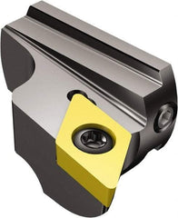 Sandvik Coromant - Left Hand Cut, Size 80, DCMT 11 T3 08 & DCMT 3(2.5)2 Insert Compatiblity, Internal Modular Turning & Profiling Cutting Unit Head - 57mm Ctr to Cutting Edge, 45.7mm Head Length, Series CoroTurn 107 - Benchmark Tooling