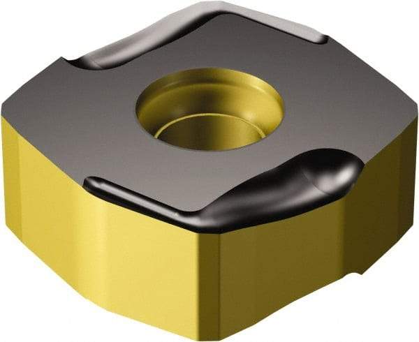 Sandvik Coromant - N3651505 KW4 Grade 3330 Carbide Milling Insert - TiCN/Al2O3/TiN Finish, 5.56mm Thick, 15mm Inscribed Circle, 0.55mm Corner Radius - Benchmark Tooling