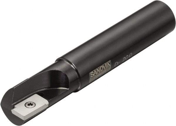 Sandvik Coromant - 2 Inserts, 32mm Cut Diam, 32mm Arbor Diam, 15mm Max Depth of Cut, Indexable Square-Shoulder Face Mill - 130mm High, R216.2-07T3 Insert Compatibility, Series U-Max - Benchmark Tooling