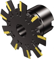 Sandvik Coromant - Shell Mount Connection, 0.0787" Cutting Width, 0.5906" Depth of Cut, 100mm Cutter Diam, 0.8661" Hole Diam, Indexable Slotting Cutter - 0.8661" Shank Diam, 329..Qxx Toolholder, Right Hand Cutting Direction - Benchmark Tooling