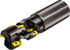 Sandvik Coromant - 32mm Cut Diam, 1.4173" Max Depth of Cut, 25mm Shank Diam, 4.2913" OAL, Indexable Square Shoulder End Mill - Multiple Insert Styles, Cylindrical Shank, 90° Lead Angle, Through Coolant, Series CoroMill 390 - Benchmark Tooling