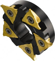 Sandvik Coromant - Arbor Hole Connection, 0.1969" Depth of Cut, 80mm Cutter Diam, 1-1/16" Hole Diam, 8 Tooth Indexable Slotting Cutter - 328-S Toolholder, 328R13-... Insert, Neutral Cutting Direction - Benchmark Tooling