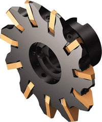 Sandvik Coromant - Shell Mount Connection, 0.3858" Depth of Cut, 90mm Cutter Diam, 1-1/16" Hole Diam, 11 Tooth Indexable Slotting Cutter - 162..Qxx Toolholder, 176M40-N100608E-PM Insert, Right Hand Cutting Direction - Benchmark Tooling