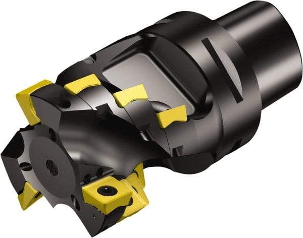 Sandvik Coromant - 63mm Cut Diam, 63mm Arbor Diam, 60mm Max Depth of Cut, Indexable Square-Shoulder Face Mill - 138mm High, 690-100508M-E-SL & 690-100510M-P-SL Insert Compatibility, Through Coolant, Series CoroMill 690 - Benchmark Tooling