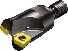 Sandvik Coromant - 2 Inserts, 17.9mm Cut Diam, 1.2mm Max Depth of Cut, Indexable Square-Shoulder Face Mill - 10° Lead Angle, 69mm High, R210-090412M Insert Compatibility, Through Coolant, Series CoroMill 210 - Benchmark Tooling