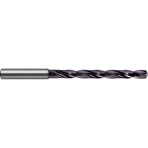 9/32″ Dia. × 8 mm Shank × 76 mm Flute Length × 116 mm OAL, 7xD, 140°, nano-FIREX, 2 Flute, Coolant Thru, Solid Carbide Drill - Exact Industrial Supply