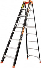 Little Giant Ladder - 7 Steps, 8' High, Type IA Rating, Fiberglass Multi-Use Ladder - 300 Lb Load Capacity, 29" Base Width - Benchmark Tooling