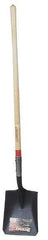 Razor-Back - 12" High x 9-1/2" Wide Square Steel Shovel - 48" Long Wood Straight Handle, Front Turned - Benchmark Tooling