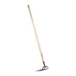 Razor-Back - Refuse Hook with 60" Straight Wood Handle - 4 Tines, 9" Tine Length - Benchmark Tooling