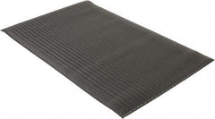 Wearwell - 5' Long x 3' Wide, Dry Environment, Anti-Fatigue Matting - Black, Vinyl with Vinyl Sponge Base, Rounded on 4 Sides - Benchmark Tooling